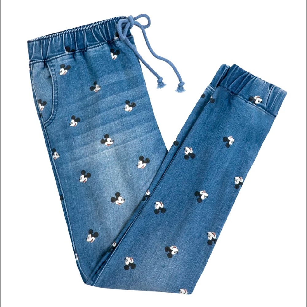 Disney Blue Mickey Mouse Print Joggers